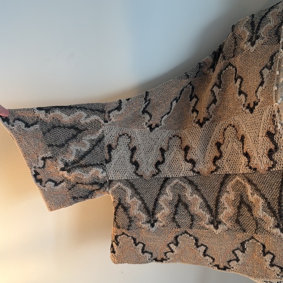 Free People Tan and Black Open Front Butterfly Kimono - Picture 4 of 12